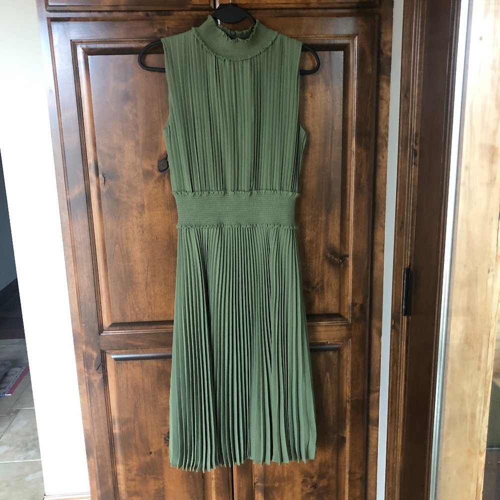 Nanette Lepore Solid Pleated Dress